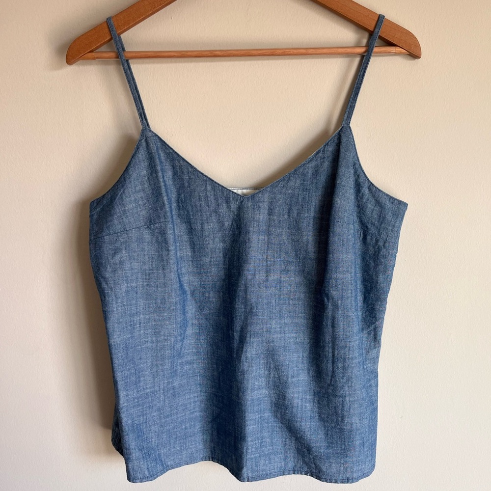 J. Crew Factory NWT Women's Chambray Cami Tank 100% Cotton Size 8
